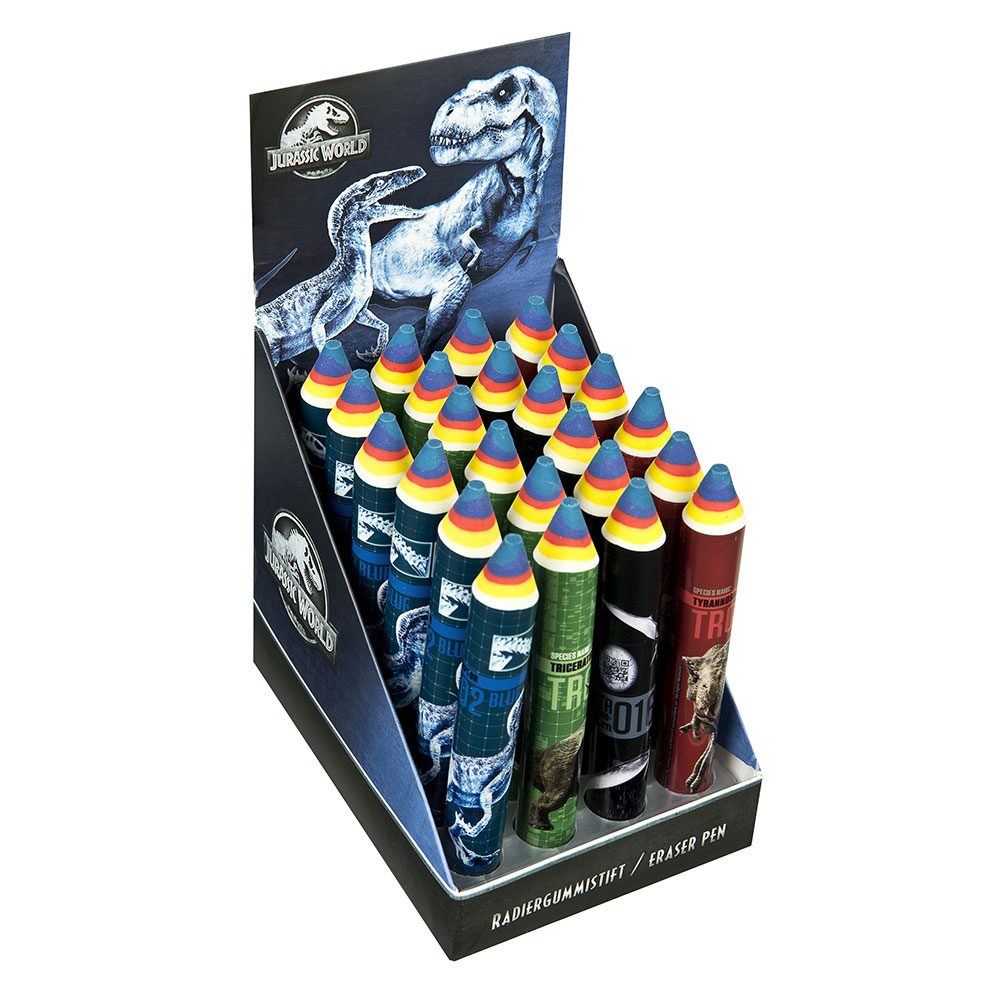 Levně Karton P+P Gumové pero, display 24ks Jurassic World JURP2600
