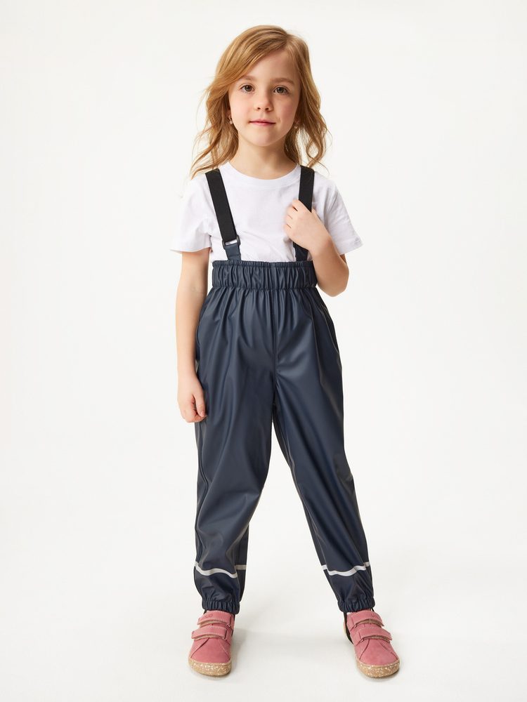 Unuo Dětské nepromokavé kalhoty bez zateplení, Tm. Modročerná - 122/128