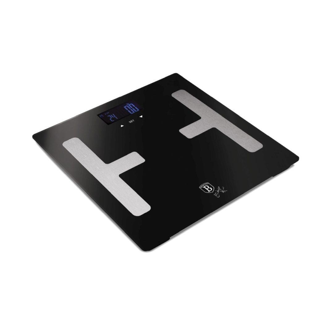 BERLINGERHAUS Osobní váha s měřením tuku, svalů a vody 180 kg Matte Black Collection BH-9734