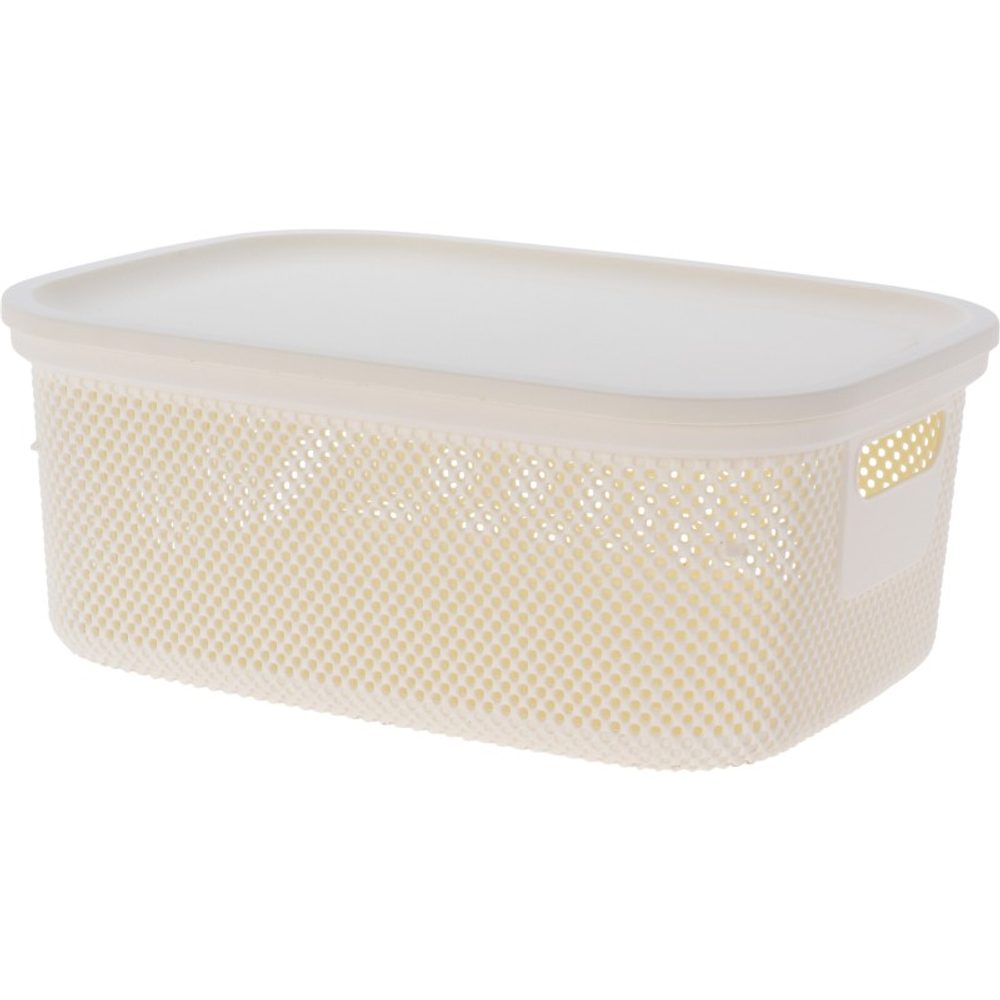 Levně EXCELLENT HOUSEWARE Úložný koš s víkem 12 l béžová KO-027000200bezo
