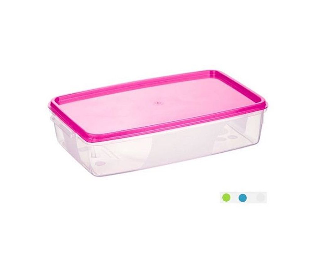 Levně dóza 1,00l 21,0x14,0x 5,50cm, MIX barev, obd., pružné víko, plast