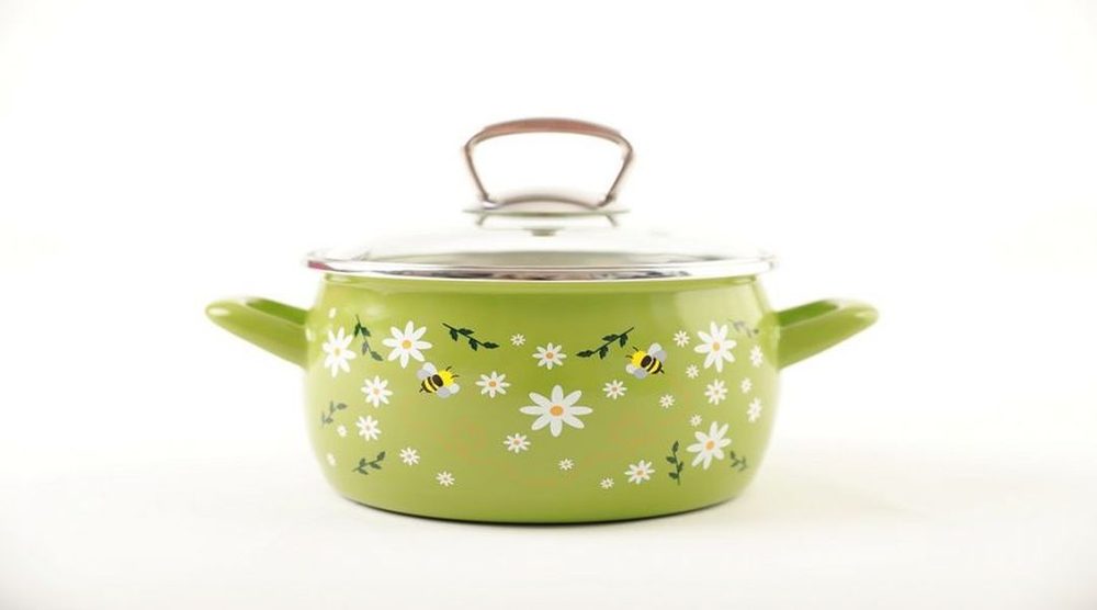 Levně rendlík+PO sklo d18 (2,50l) VČELKA, zelený smalt