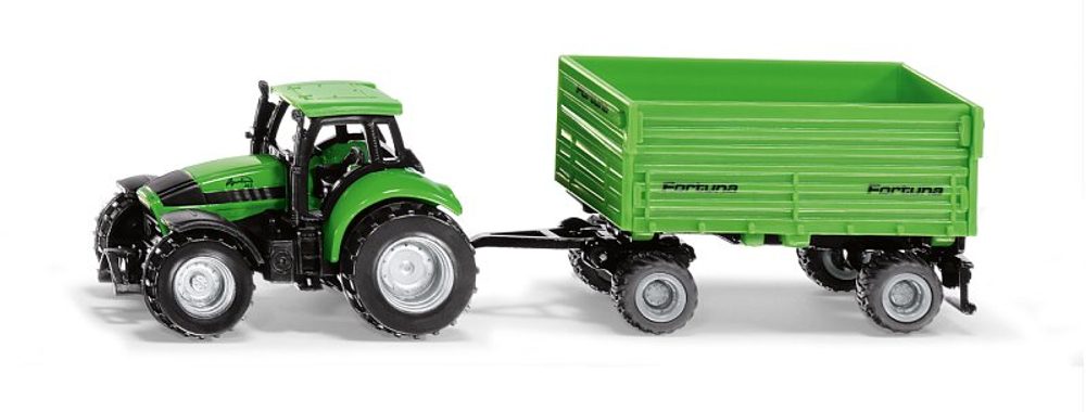 Levně SIKU Blister - traktor DEUTZ-FAHR s přívěsem Fortuna