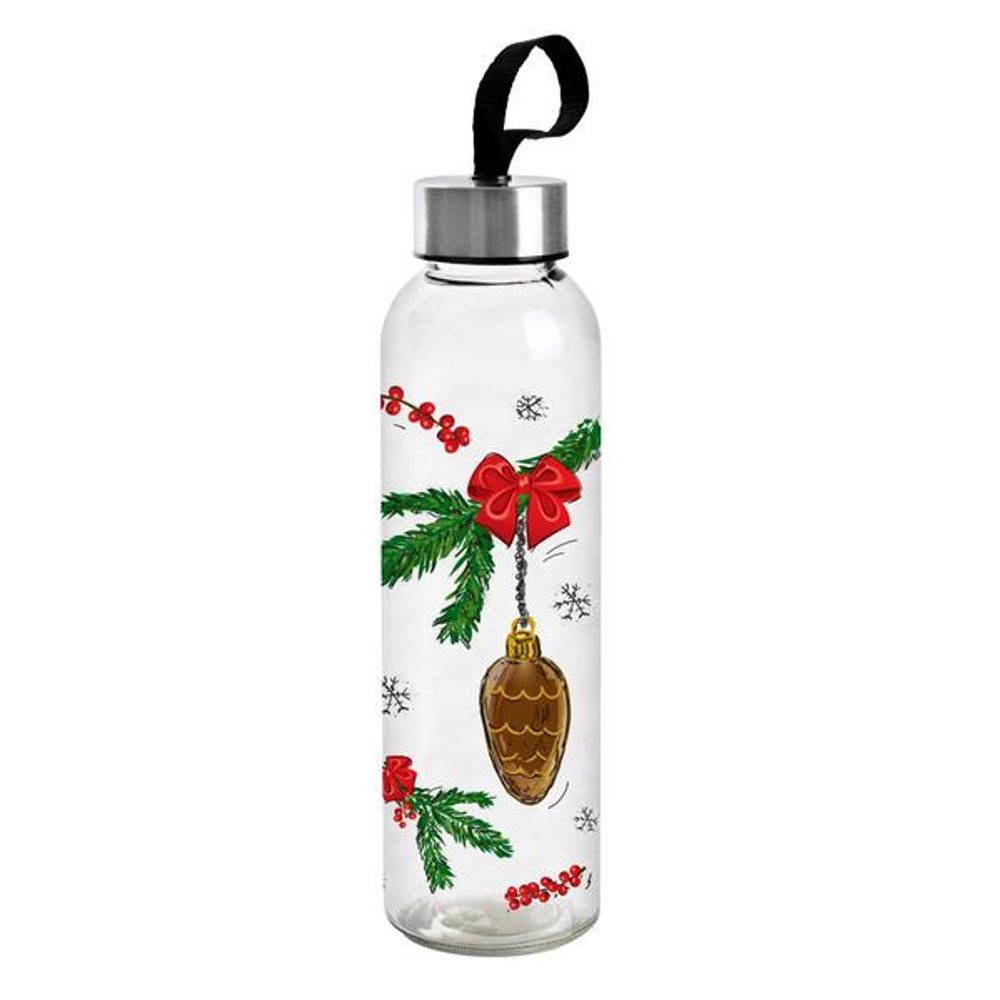 Levně TORO LÁHEV NA VODU DETOX MOTIV VÁNOCE 0,5L SKLO, ASS