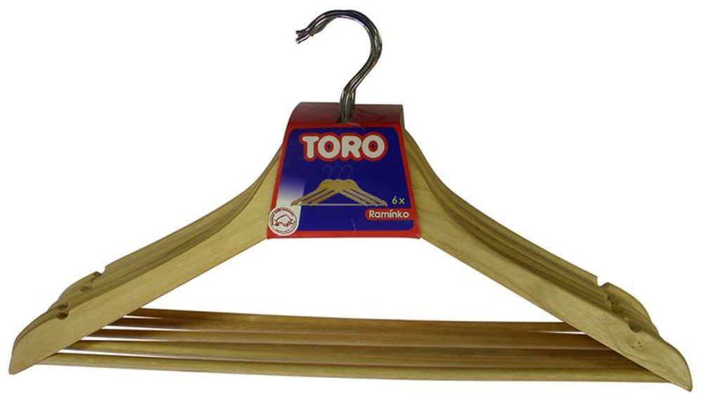 Levně TORO Ramínko na šaty set 6 ks, 44,5 x 23 x 1 cm