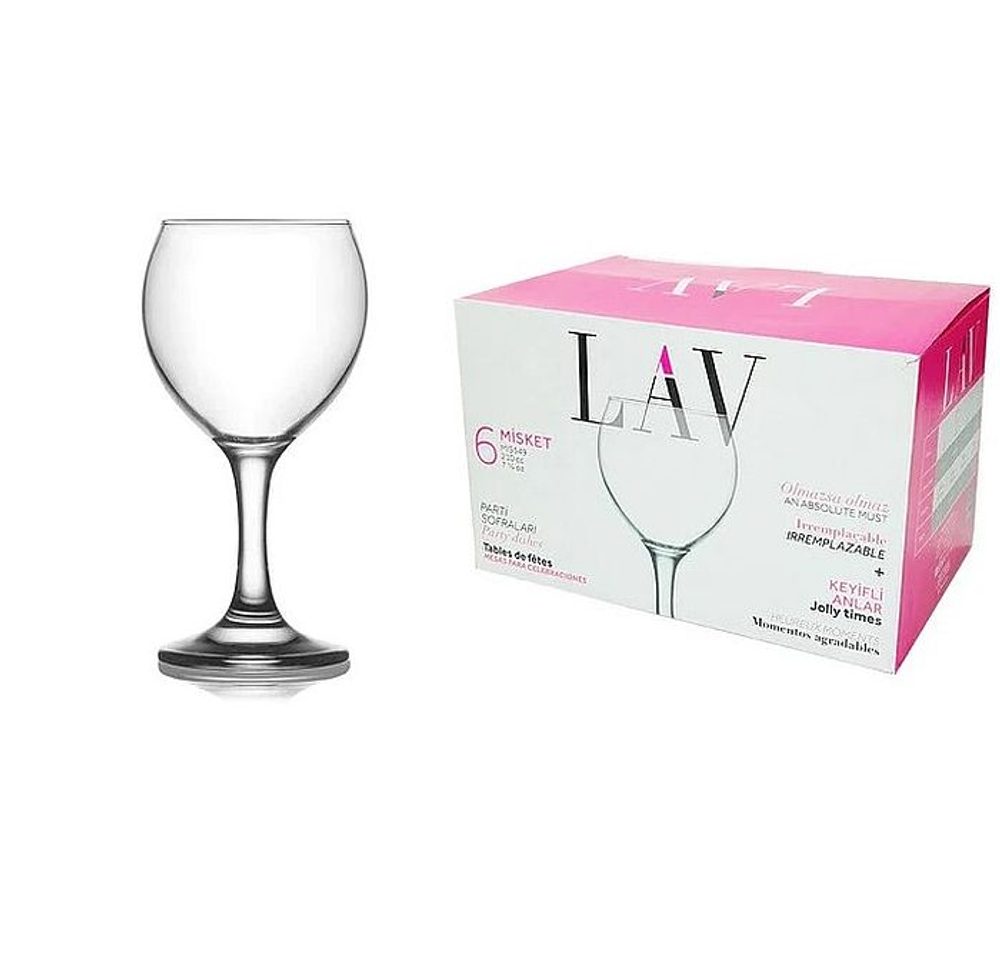 Levně sklen. 210ml, 6ks, MISKET, v14,7cm, (FAN) - č.víno