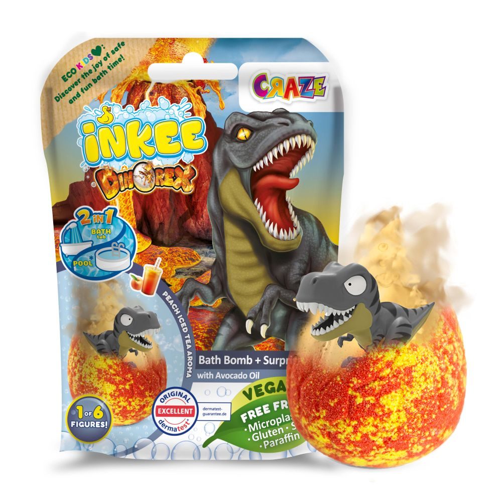 Levně INKEE - Šumivá bomba do vany s překvapením - Dinosaurus