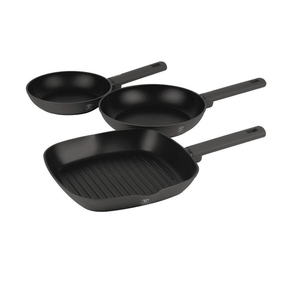 Levně BERLINGERHAUS Sada pánví s titanovým povrchem 3 ks Antracit Collection BH-8139
