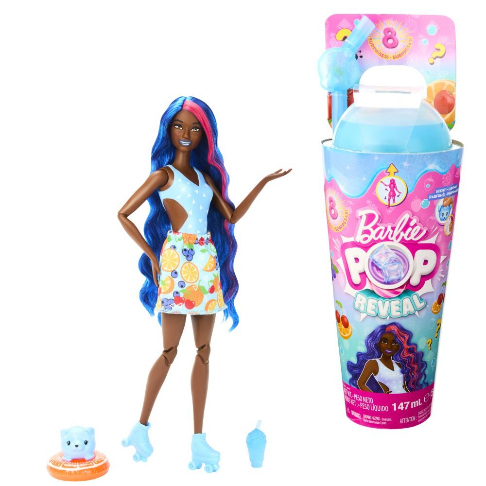 Levně BRB POP REVEAL BARBIE ŠŤAVNATÉ OVOCE - OVOCNÝ PUNČ