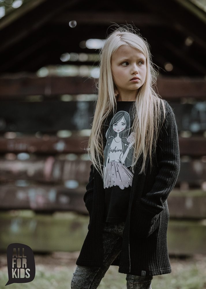 Levně Dívčí kardigan, černý, Cardigan kids, black - 104/110