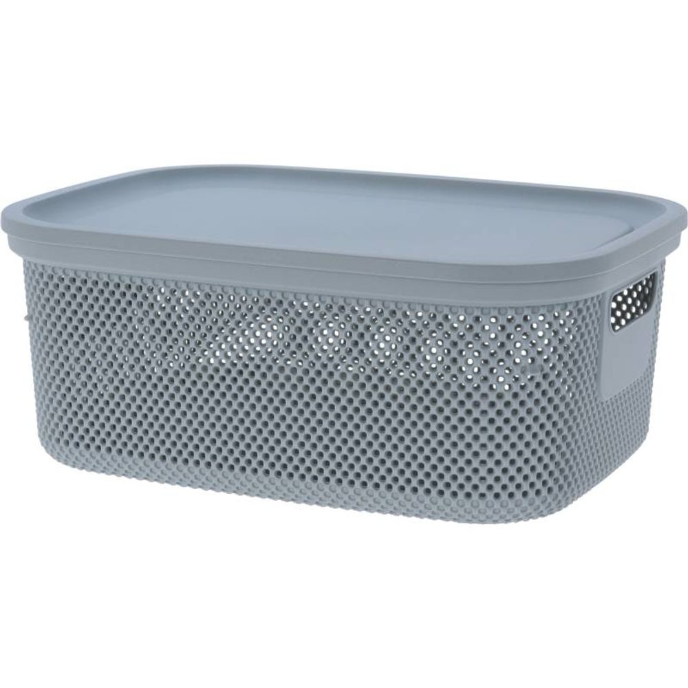 Levně EXCELLENT HOUSEWARE Úložný koš s víkem 12 l šedá KO-027000200seda