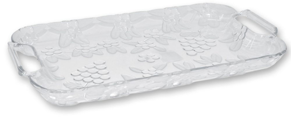 Levně podnos 28x17cm KRYSTAL, brus, plast