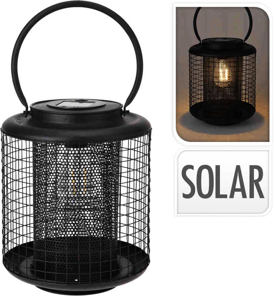Levně HOMESTYLING Lucerna s LED žárovkou kovová 17 x 22 cm KO-HZ1952300