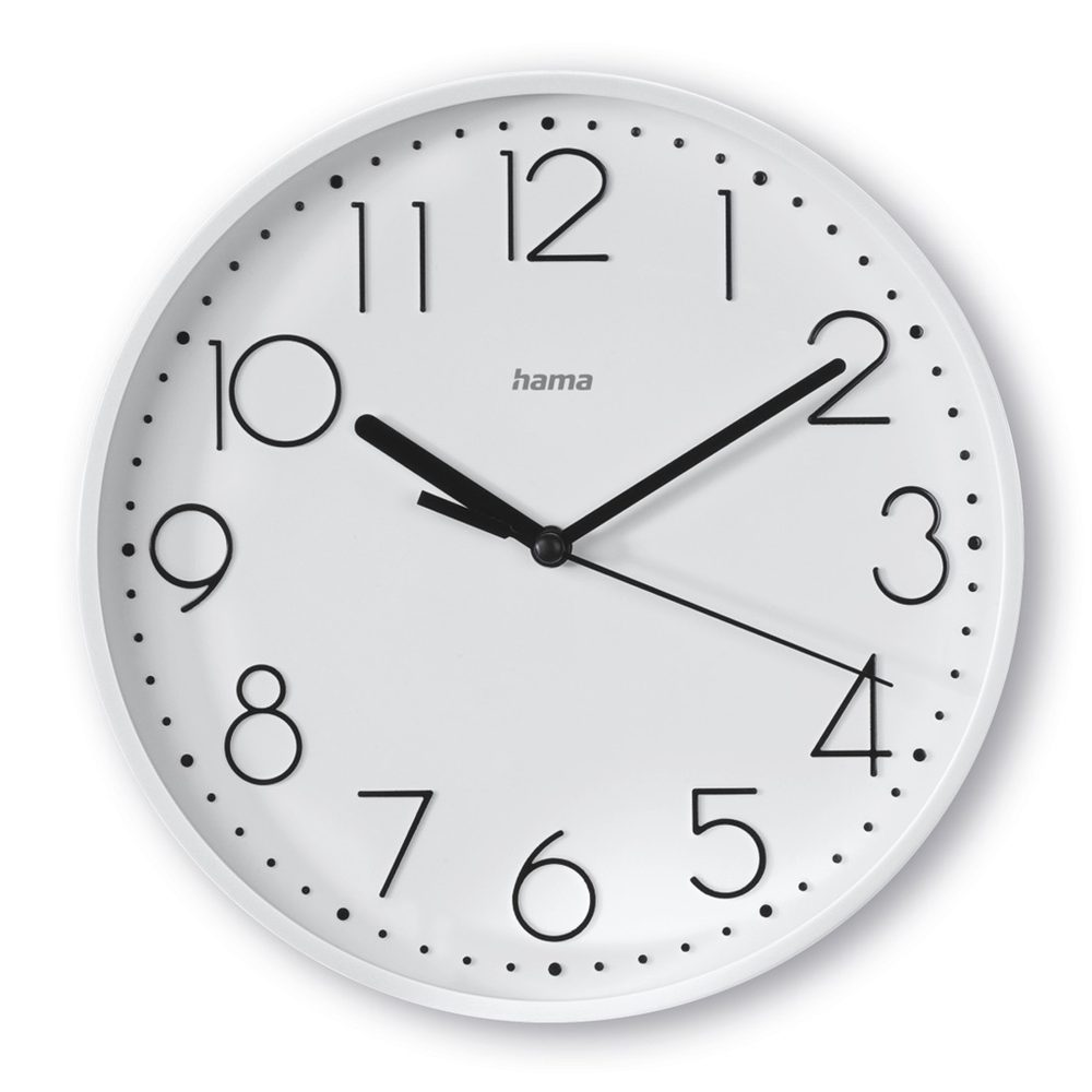 Levně Hama Salina, nástěnné hodiny, průměr 22 cm, tichý chod, bílé