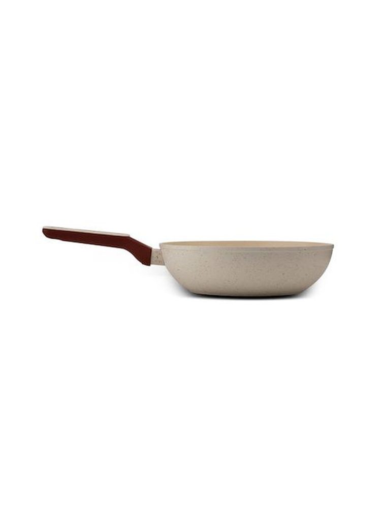 Levně pánev d28cm WOK, TERRESTRIAL, nepřil.povrch-béž.granit, indukce