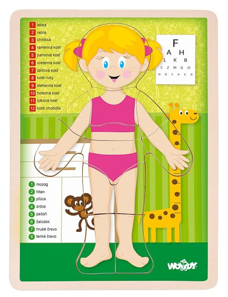 Levně WOODY Puzzle "Lidské tělo" - Holka SK