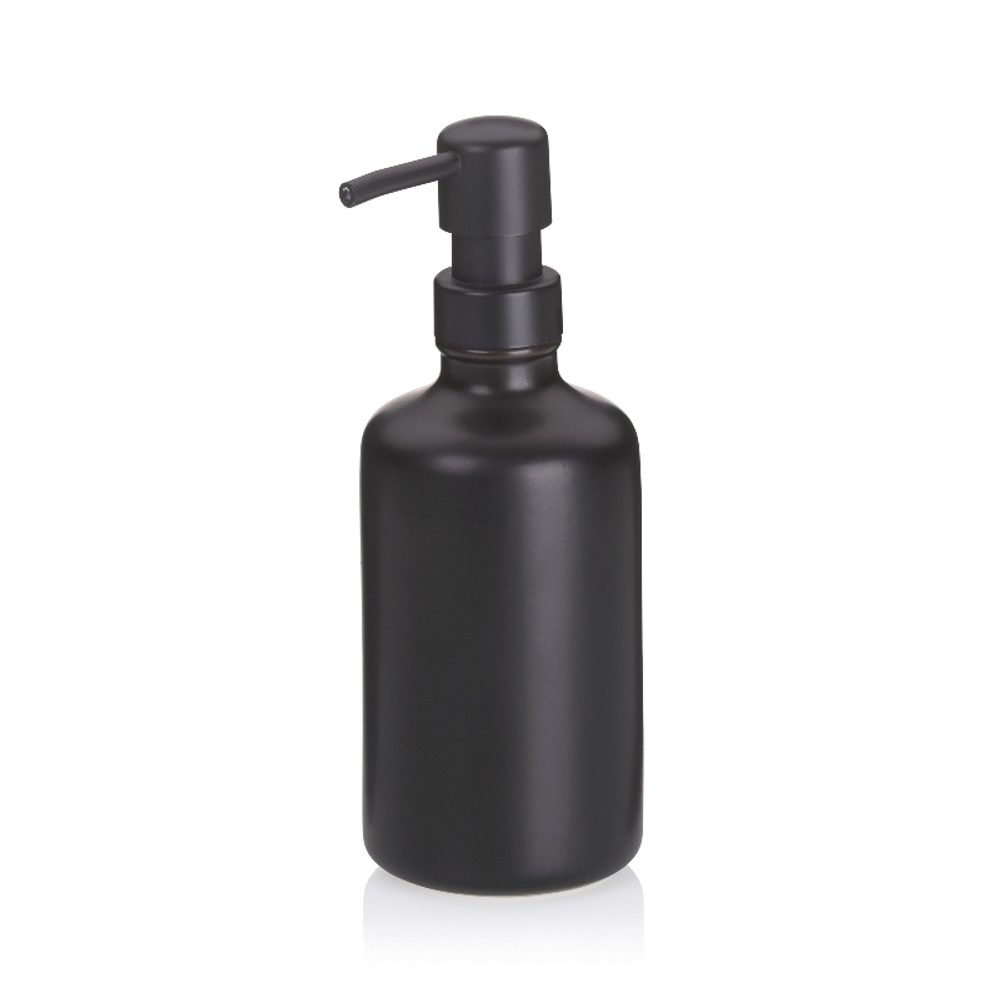 Levně KELA Dávkovač mýdla Leonie keramický černý 20,0cm 7,5cm 300,0ml KL-23698