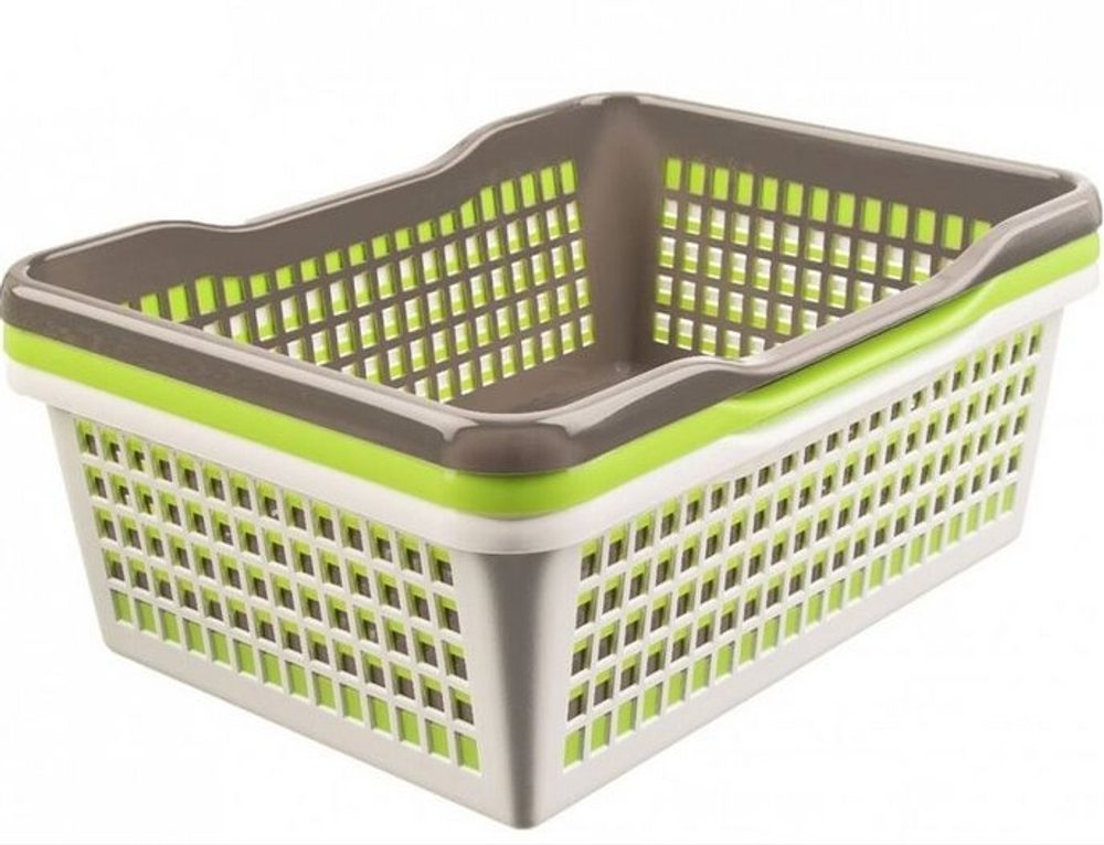 Plastimex košík A4 38,5x25,7x 6,6cm, prolamovaný, 3barvy, plast