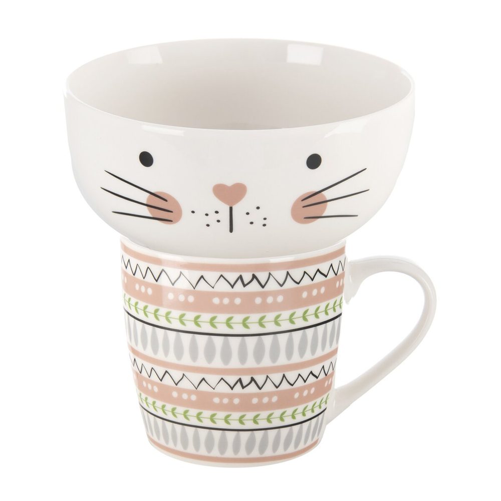 Hrnek s miskou kočka 0,35 l