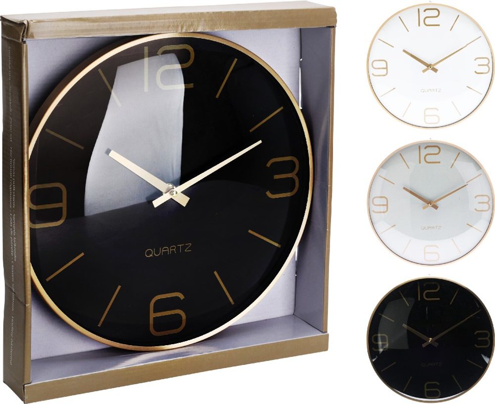 Levně SEGNALE Nástěnné hodiny se zlatými číslicemi 30 cm šedá KO-837362070seda