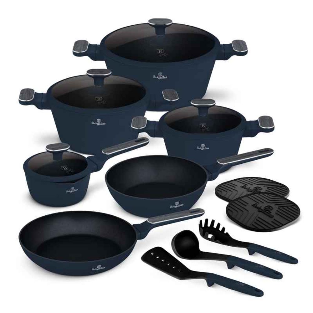 Levně BERLINGERHAUS Sada nádobí s titanovým povrchem 15 ks Deep Sea Collection BH-8382