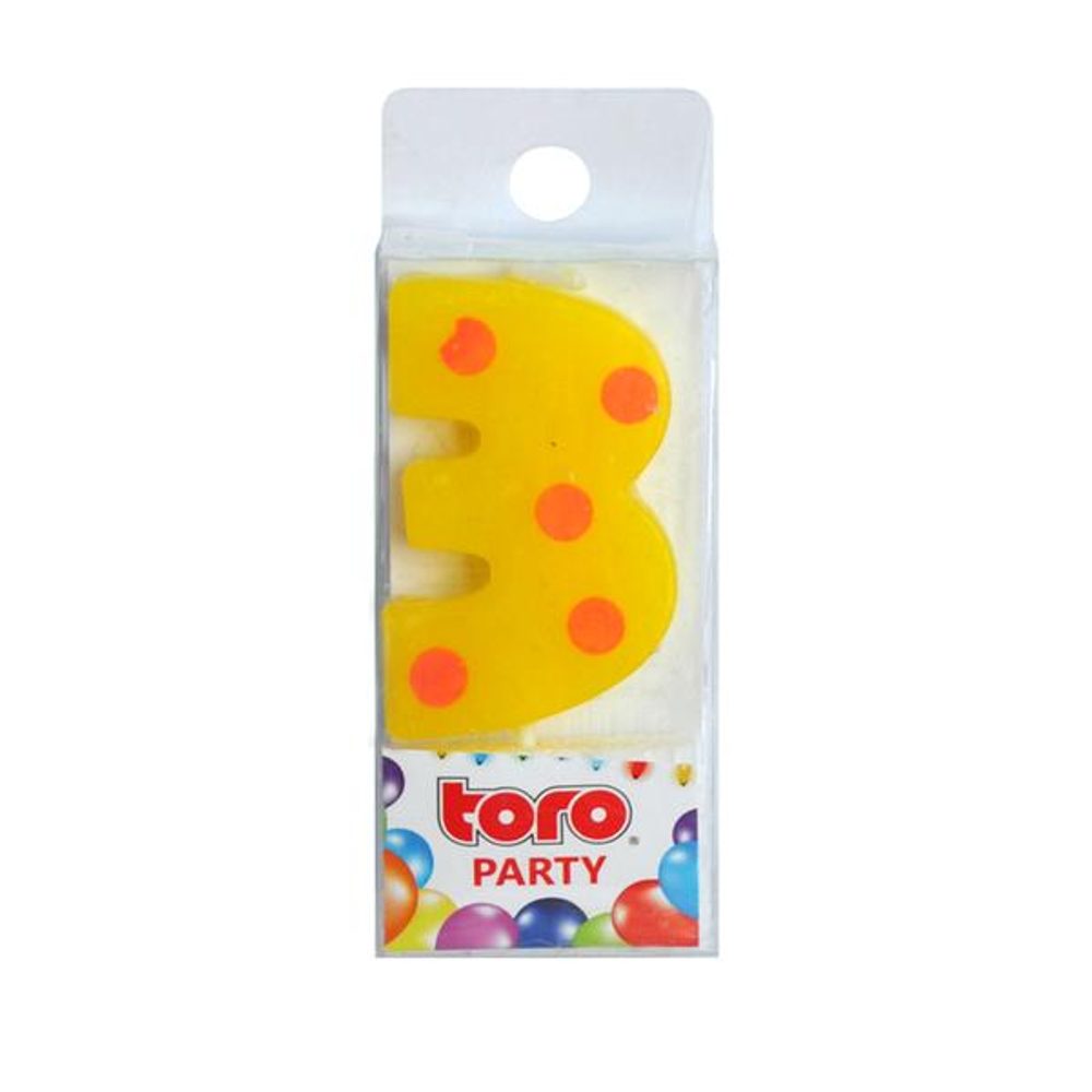 Levně TORO SVÍČKA ČÍSLICE "3", ZAPICHOVACÍ, 3X4,5X0,9CM