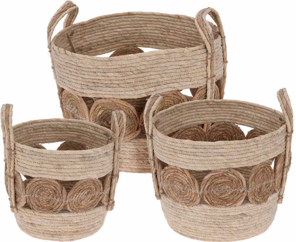 Levně PROGARDEN Obal na květináč sada 3 ks pletený LUXOR KO-KR2002230