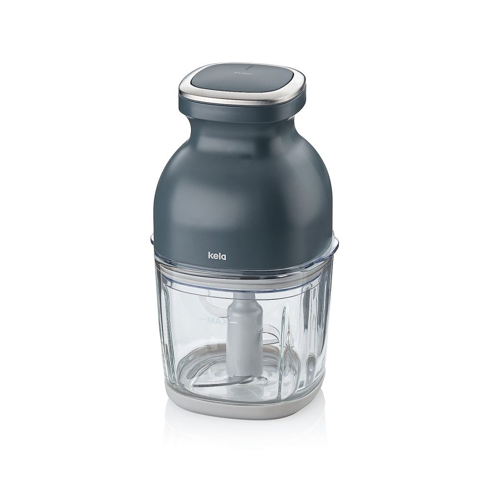 KELA Elektrický sekáček sklo tmavě 0,8l 12,5 x 12 x 22,5 cm šedá KL-10130