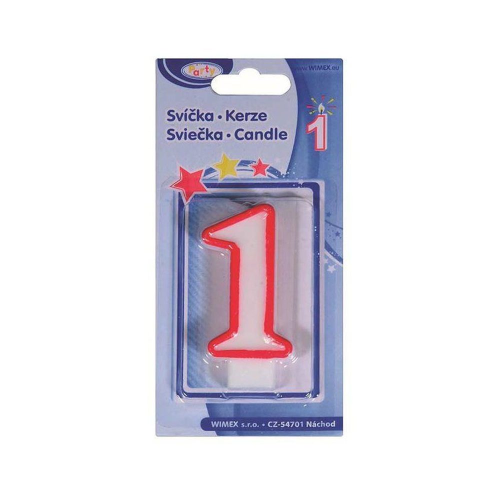 Levně svíčka číslová 1, 75mm, DB