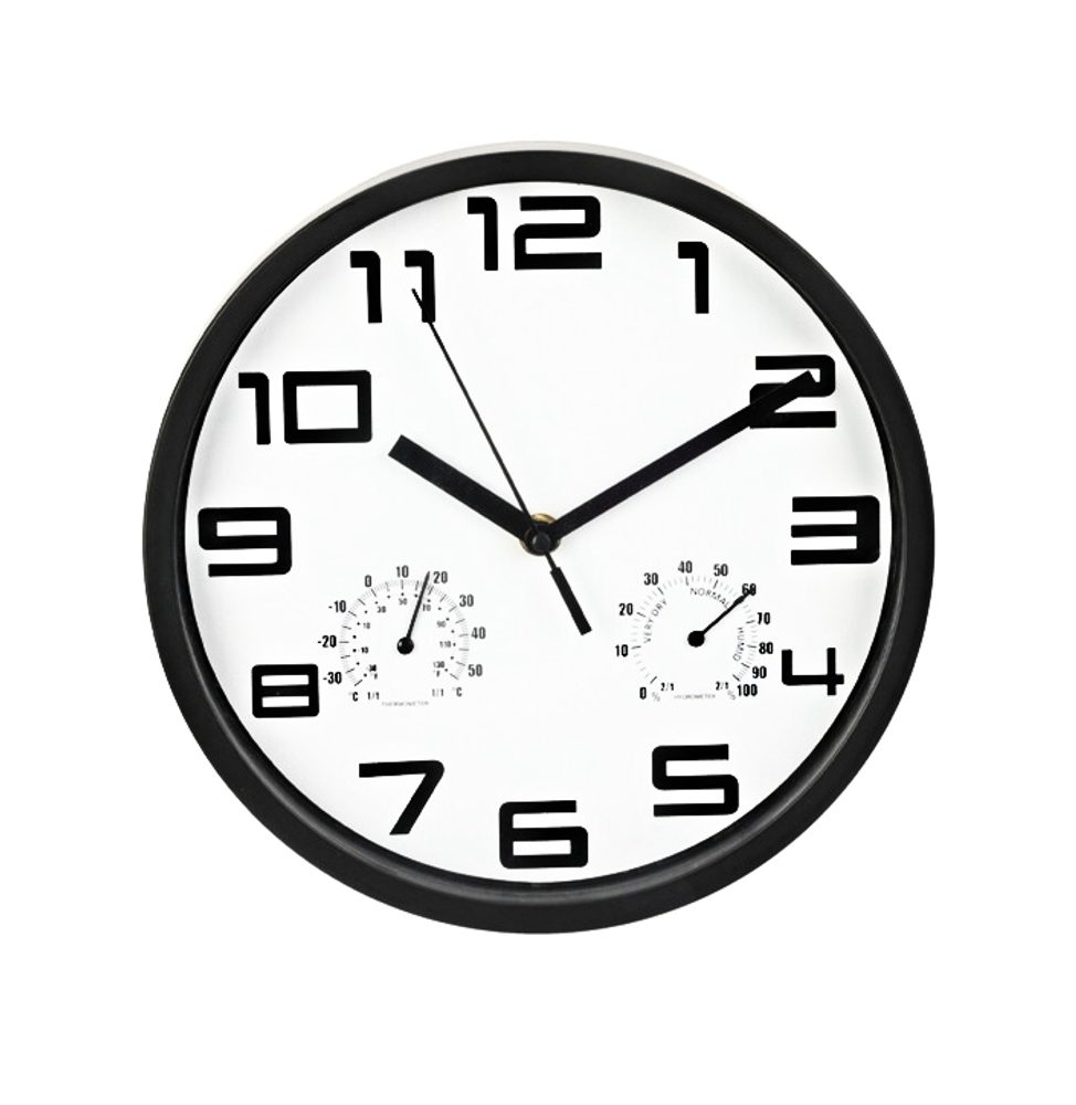 Levně SEGNALE Nástěnné hodiny s teploměrem a vlhkoměrem 25 cm bílá KO-837362300bila