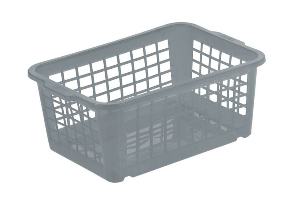 Levně košík 25x17x10cm, křišť.šedý, plast