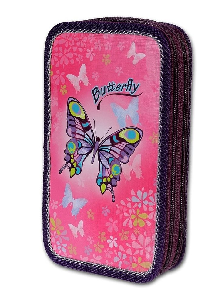 Školní penál 2-patra Butterfly - Neplněný penál