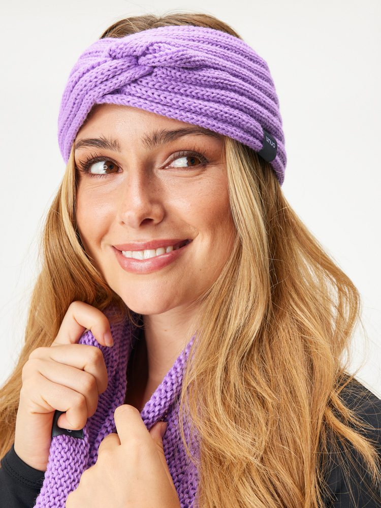 Levně Unuo Čelenka pletená Twist, Lila - UNI