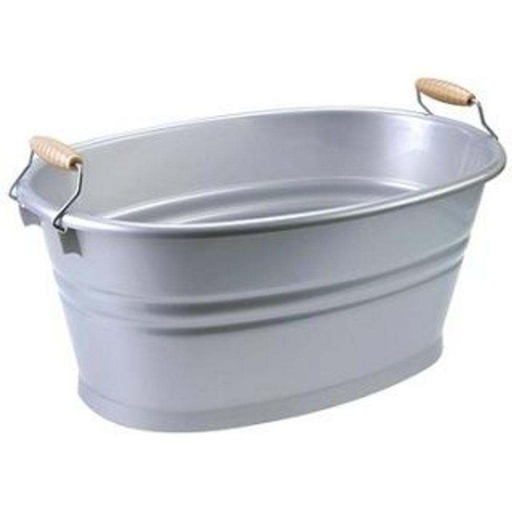 Levně škopek 28l NOSTALGIA ovál, stříbrné, 59x39x25cm Tontarelli, plast