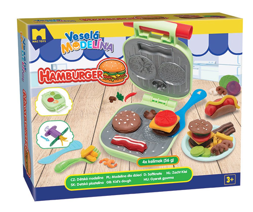 Levně Mac Toys Modelína - hamburger set 4x56g