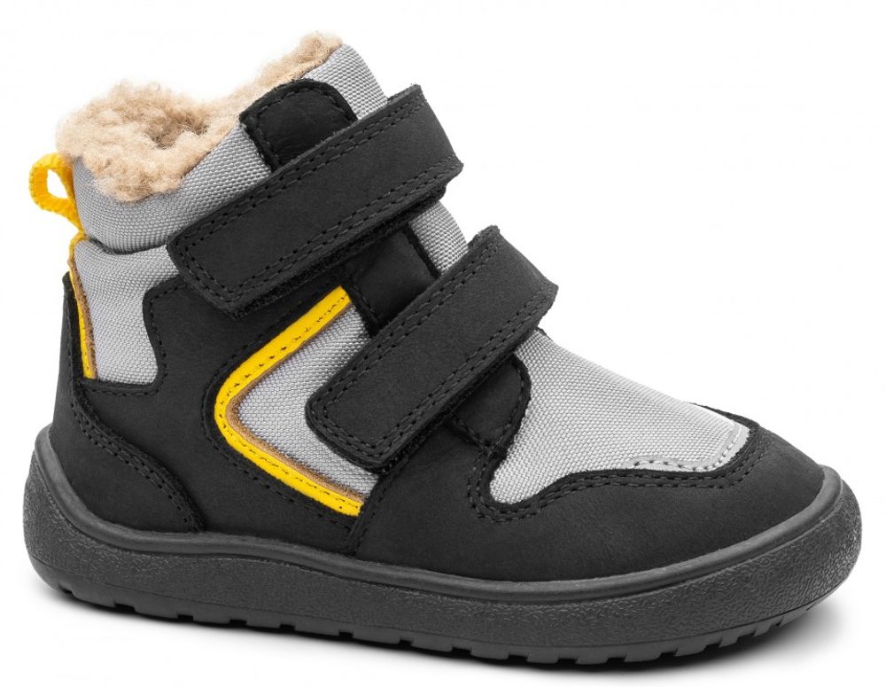 Levně Protetika Barefoot zimní boty s membránou - Černo-šedé - 28