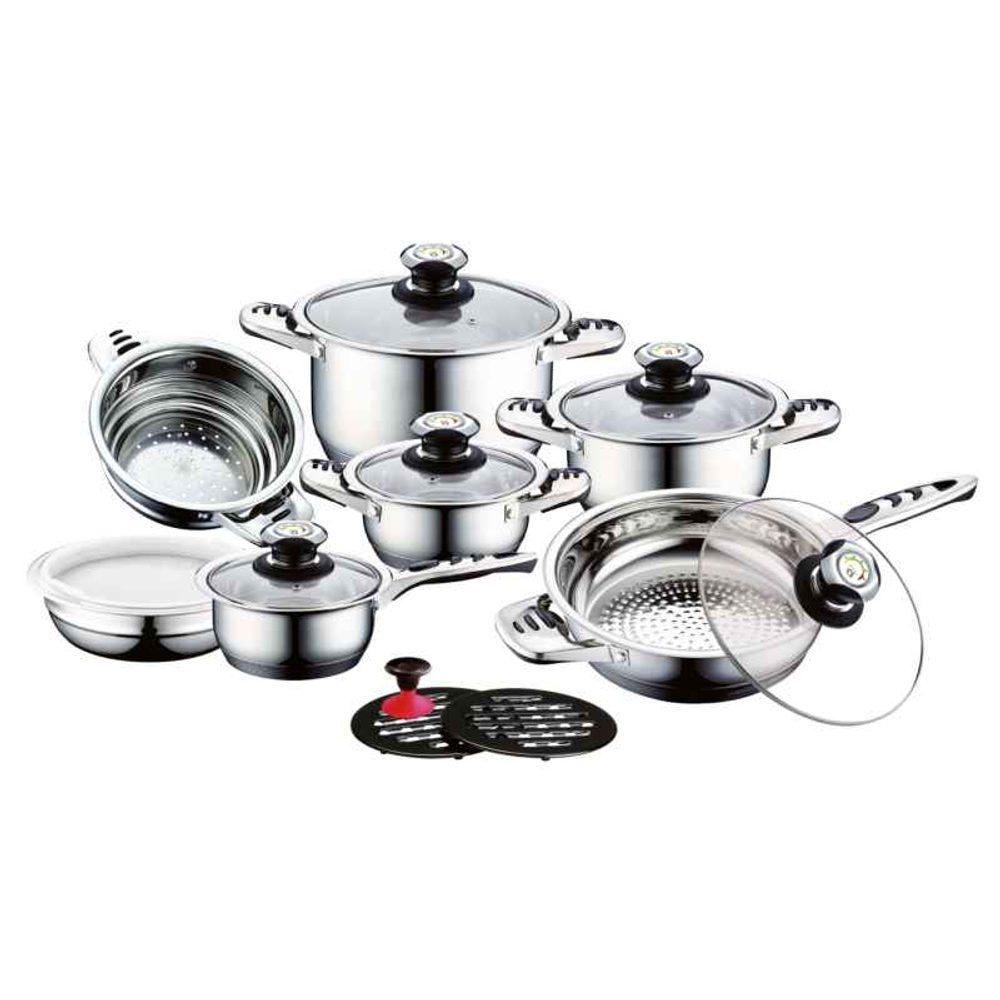 Levně CS SOLINGEN Sada nádobí nerez s teploměrem Aurich 16 ks CS-065843