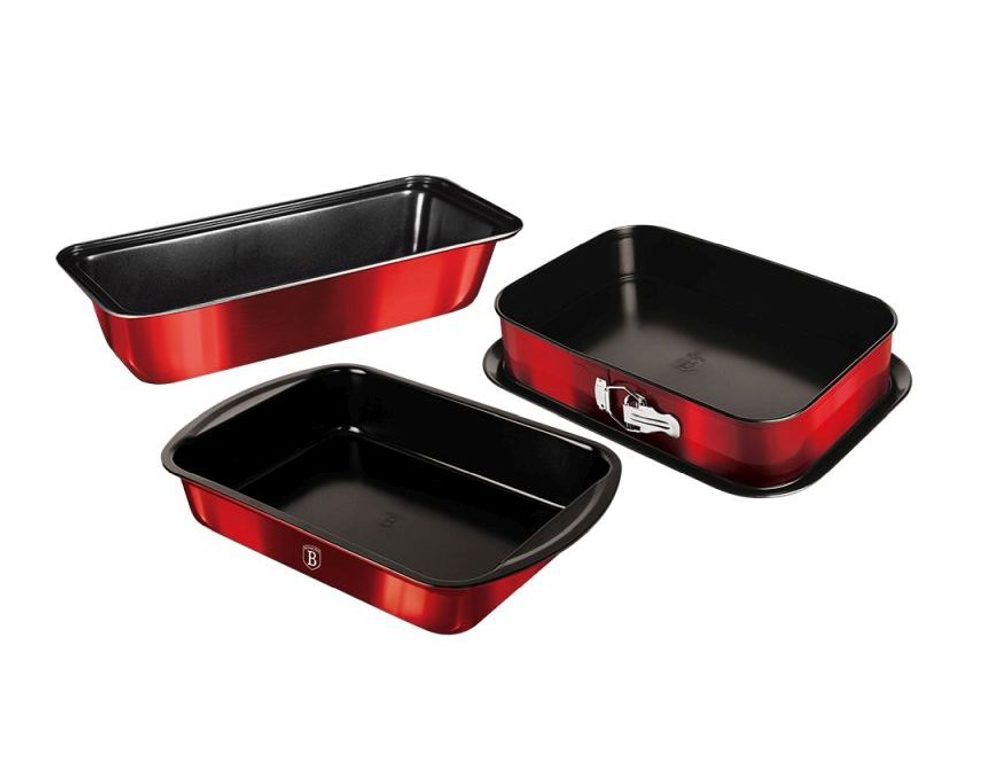 Levně BERLINGERHAUS Sada pečicích forem s titanovým povrchem 3 ks Burgundy Metallic Line BH-7632