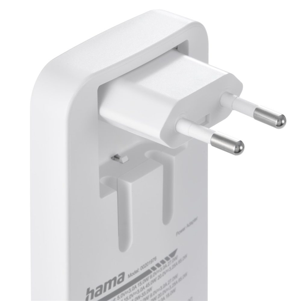 Hama rychlá USB nabíječka GaN 2x USB-C + USB-A, PD/QC 65 W, plochá, skládací (obrázek 15)