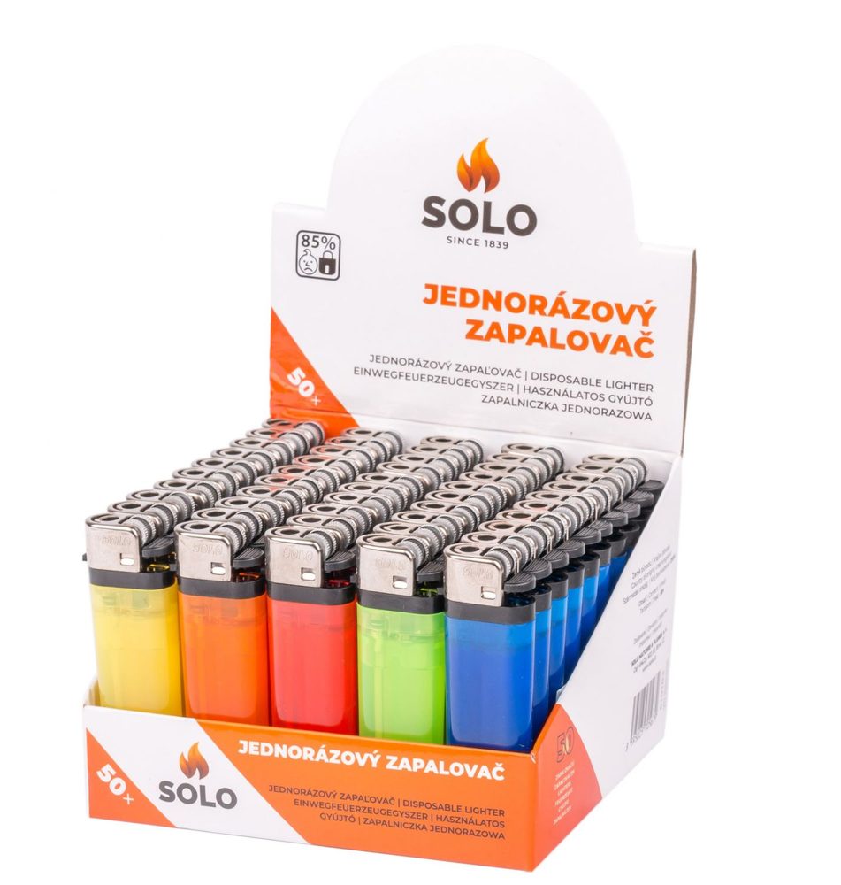 Levně zapalovač SOLO jednorázový, kamínkový