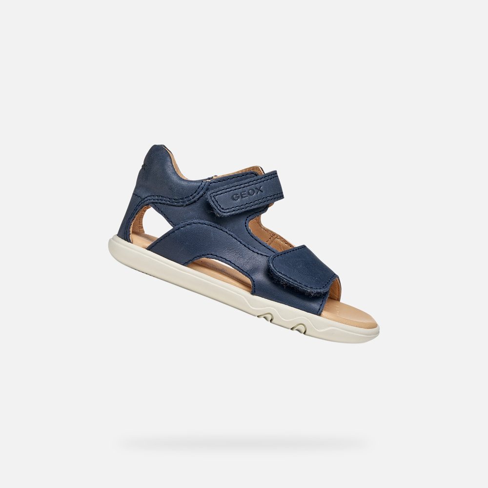 Levně Tmavě modré chlapecké barefoot sandály Geox Sandal Steppieup - 20