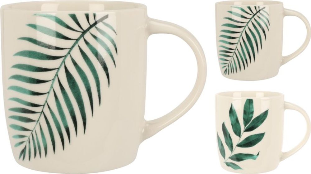 Levně hrnek 325ml, LISTY, mix druhů, porcelán