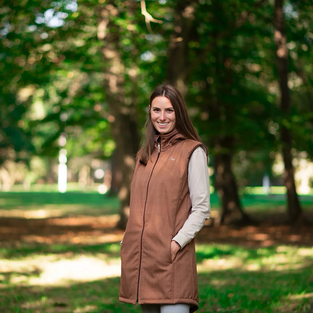 ESITO Dámská zimní softshellová vesta s beránkem Brown - hnědá - XS hnědá