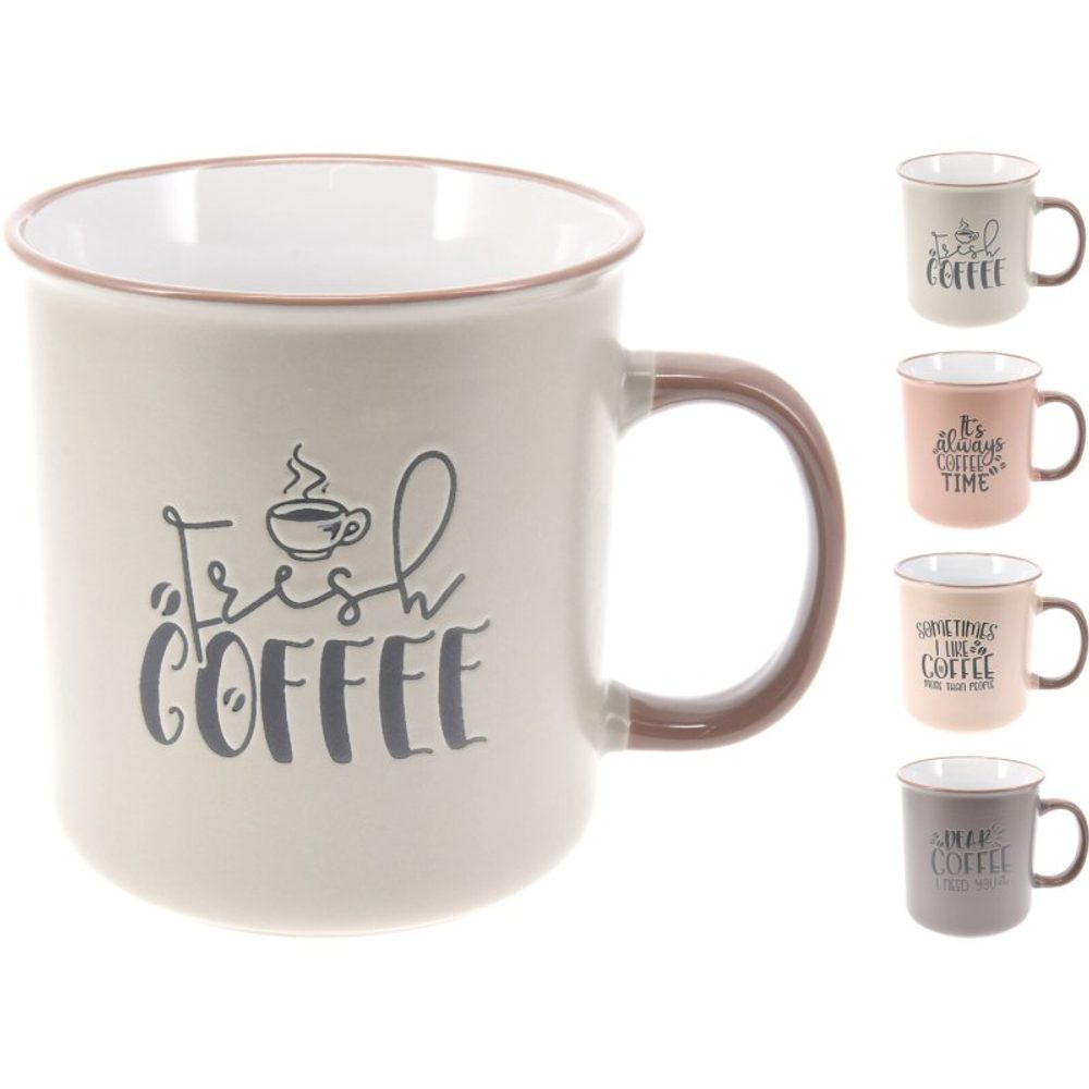 Levně EXCELLENT HOUSEWARE Hrnek 710 ml kamenina Fresh COFFEE KO-DN1801630fres