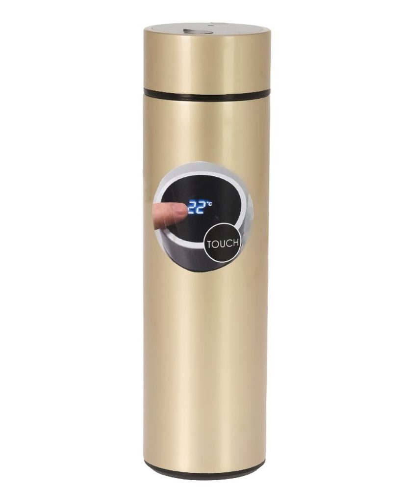 Levně EXCELLENT HOUSEWARE Termoska nerez s teploměrem 0,5 l zlatá KO-C80700890zlat