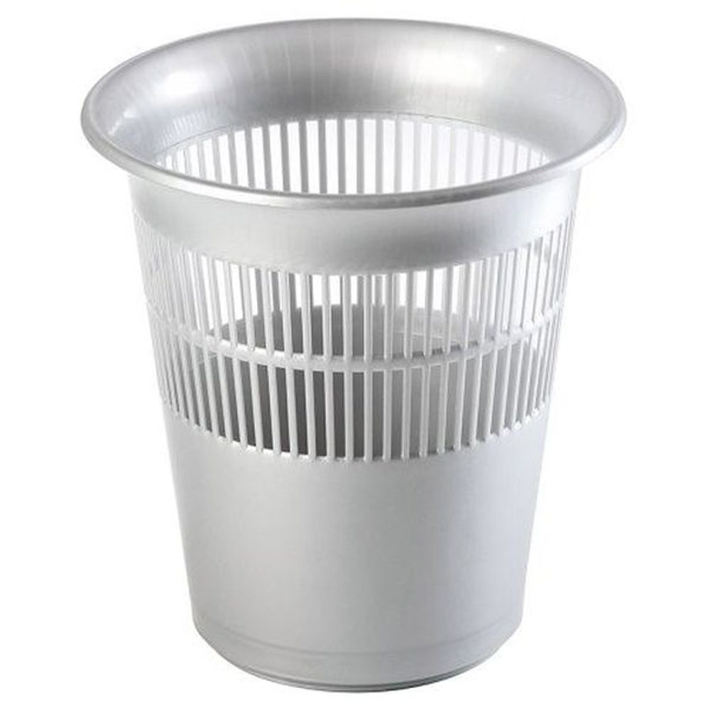 Levně koš odp.11l, d29x31cm,stříbrný, kancel,papír, plast