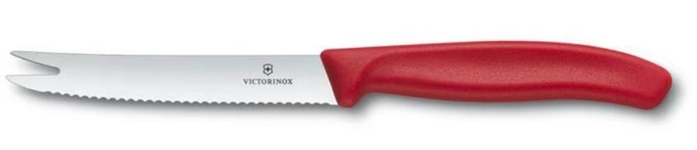 Levně nůž 11cm na sýr, klobásy SWISS Classic, červený