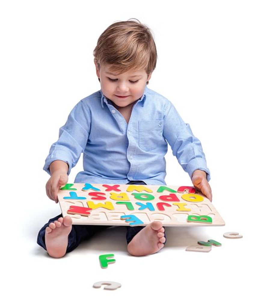 Levně WOODY Puzzle na desce "Abeceda"