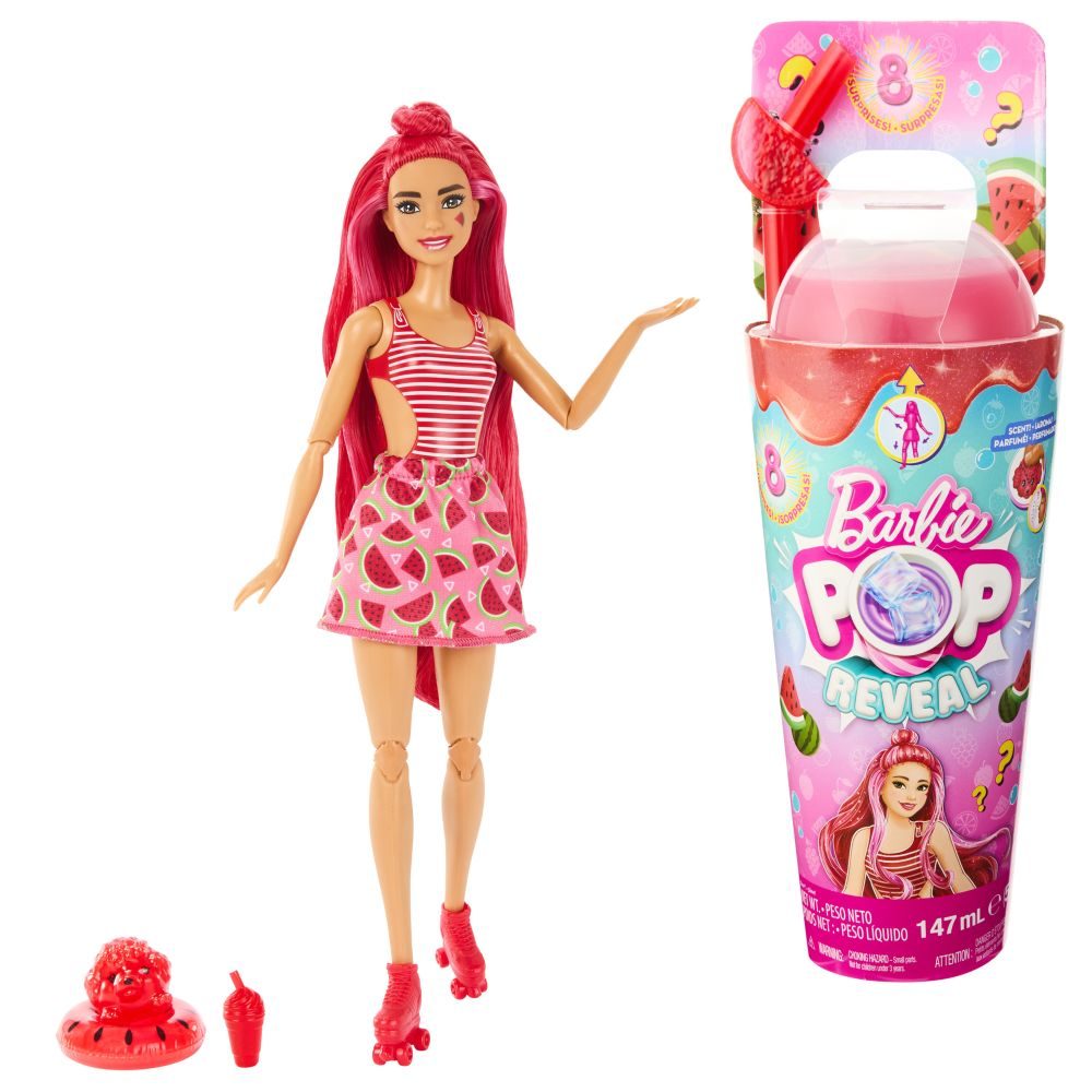 Levně BRB POP REVEAL BARBIE ŠŤAVNATÉ OVOCE - MELOUNOVÁ TŘÍŠŤ