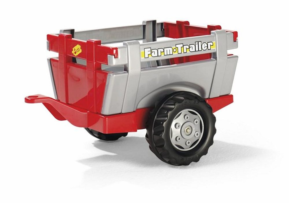 Levně ROLLYTOYS Vlečka za traktor 1osá "Farm Trailer"- stříbročervená